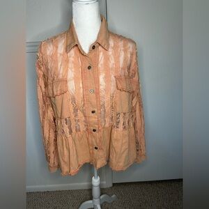 Pol peach Lace blazer size S